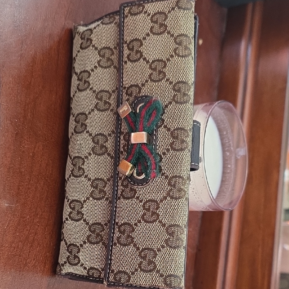 Gucci Brown and Green Clutch